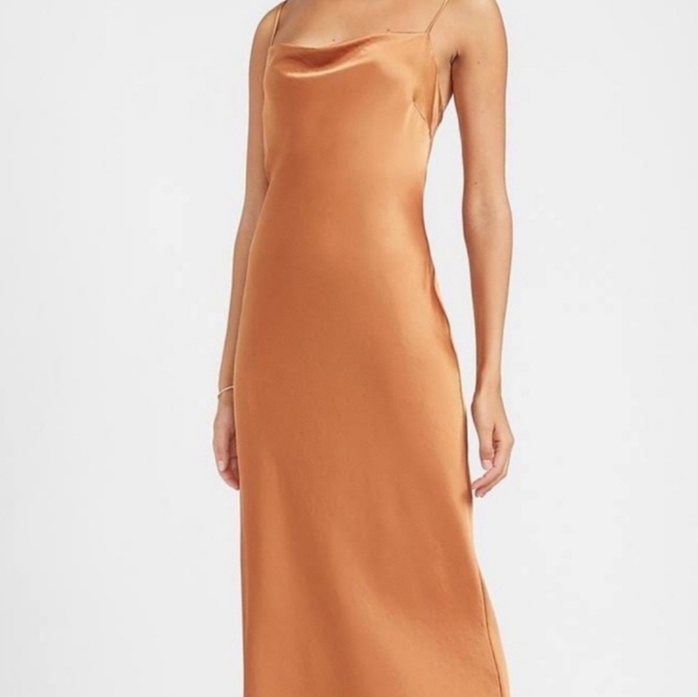 EXPRESS Cowl Neck Satin Dress